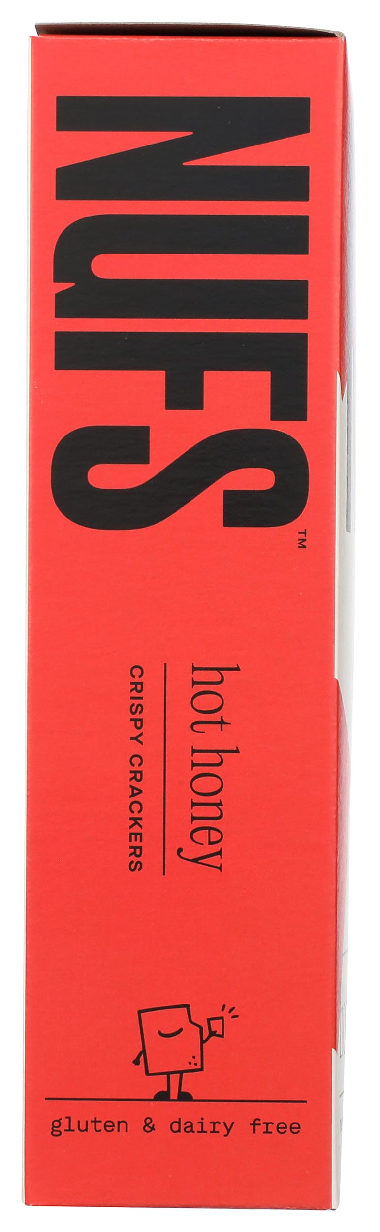 Nufs Hot Honey Crispy Crackers drizzle-gloss reveals caramelized honey notes.