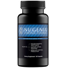 Nugenix Cortisol Control bottle-cap close-up for secure daily use and stress support.