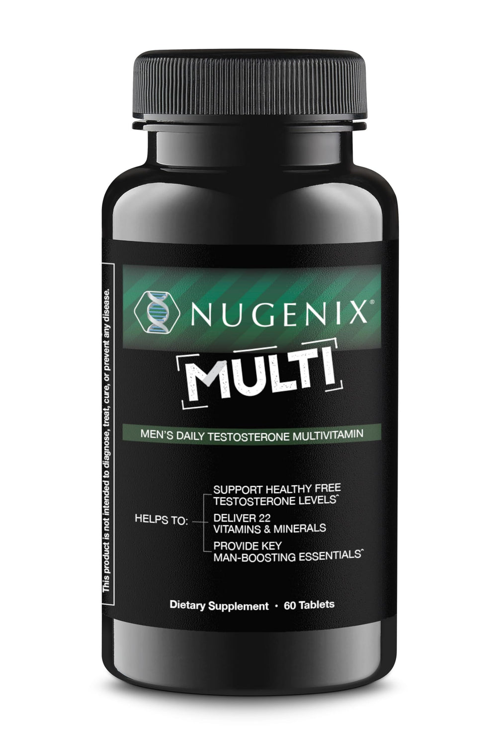 Nugenix multivitamin for men bottle front, supporting vitality and testosterone balance