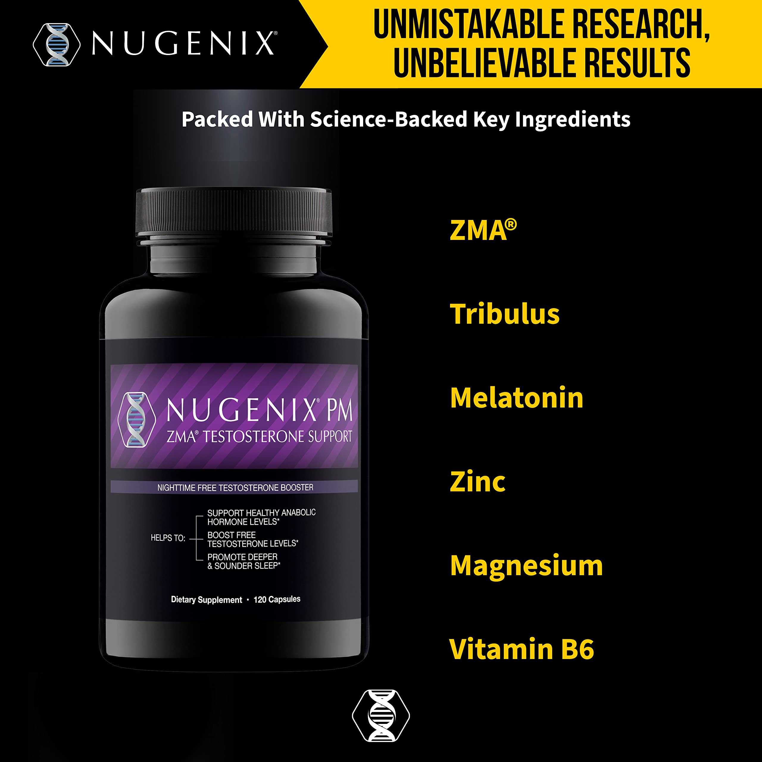 Nugenix PM ZMA box and bottle packaging in retail box