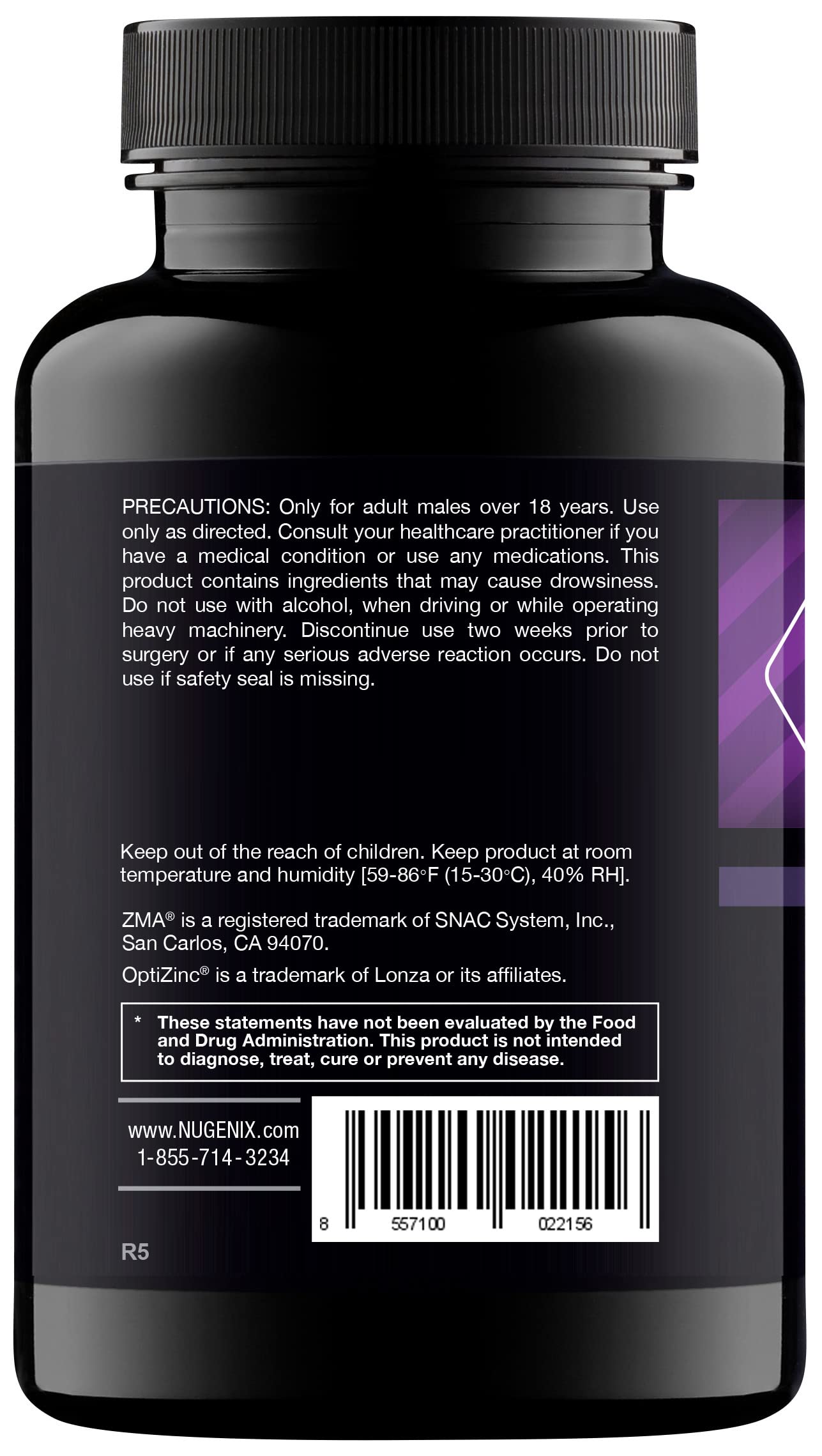 Nugenix PM ZMA capsules close-up showing small easy-to-swallow pills