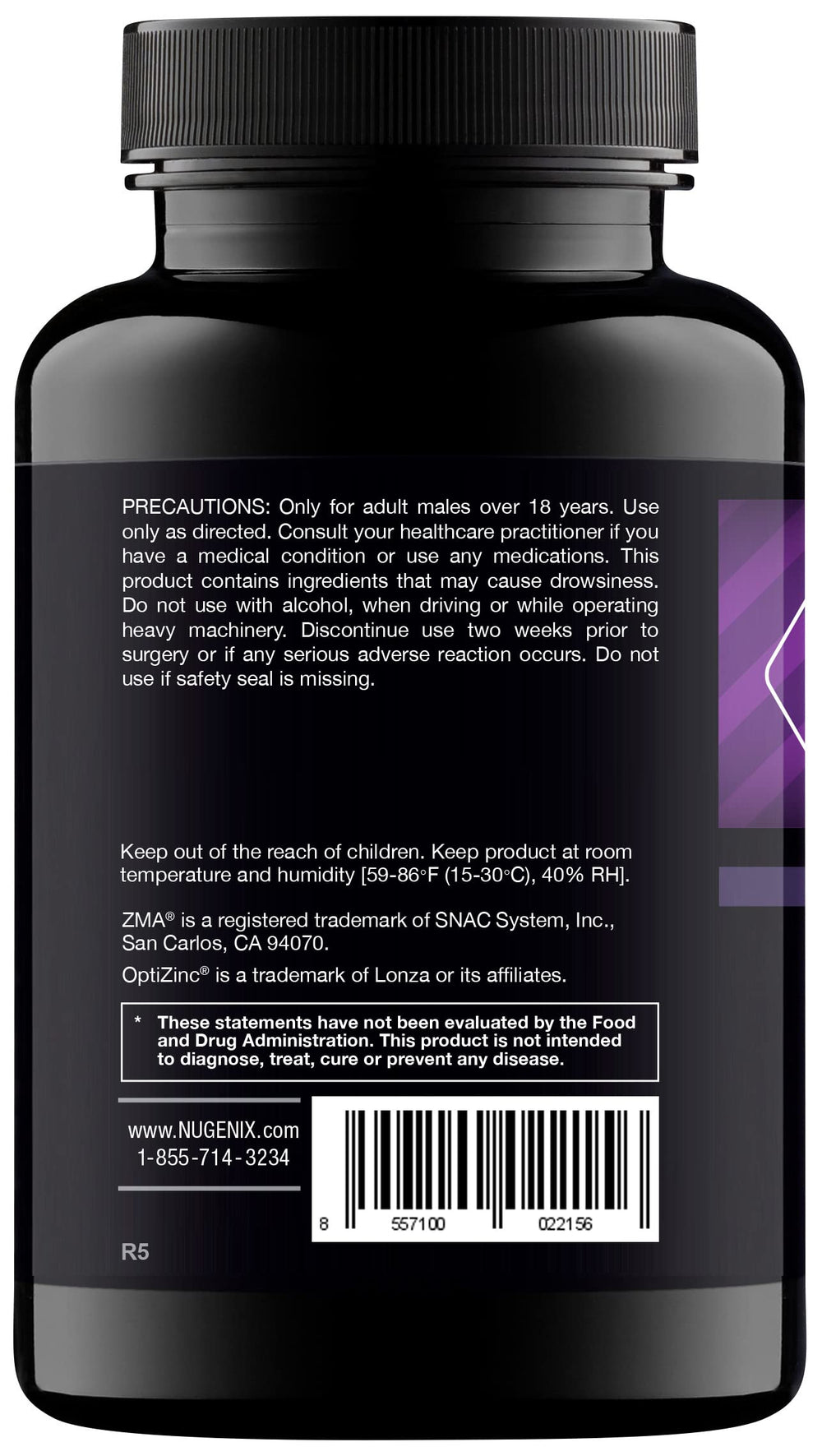 Nugenix PM ZMA capsules close-up showing small easy-to-swallow pills