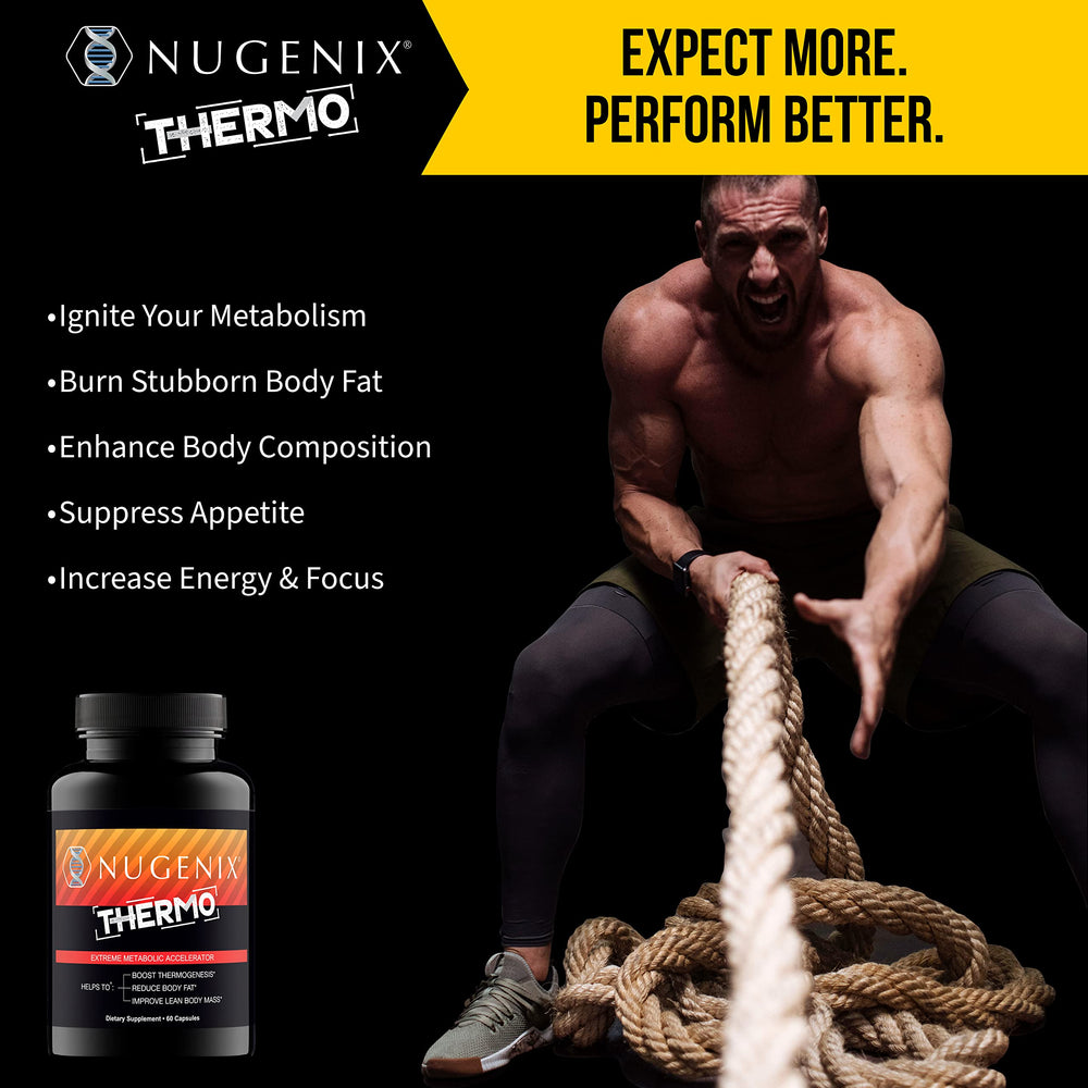 Nugenix Thermo packaging display communicates premium thermogenic support
