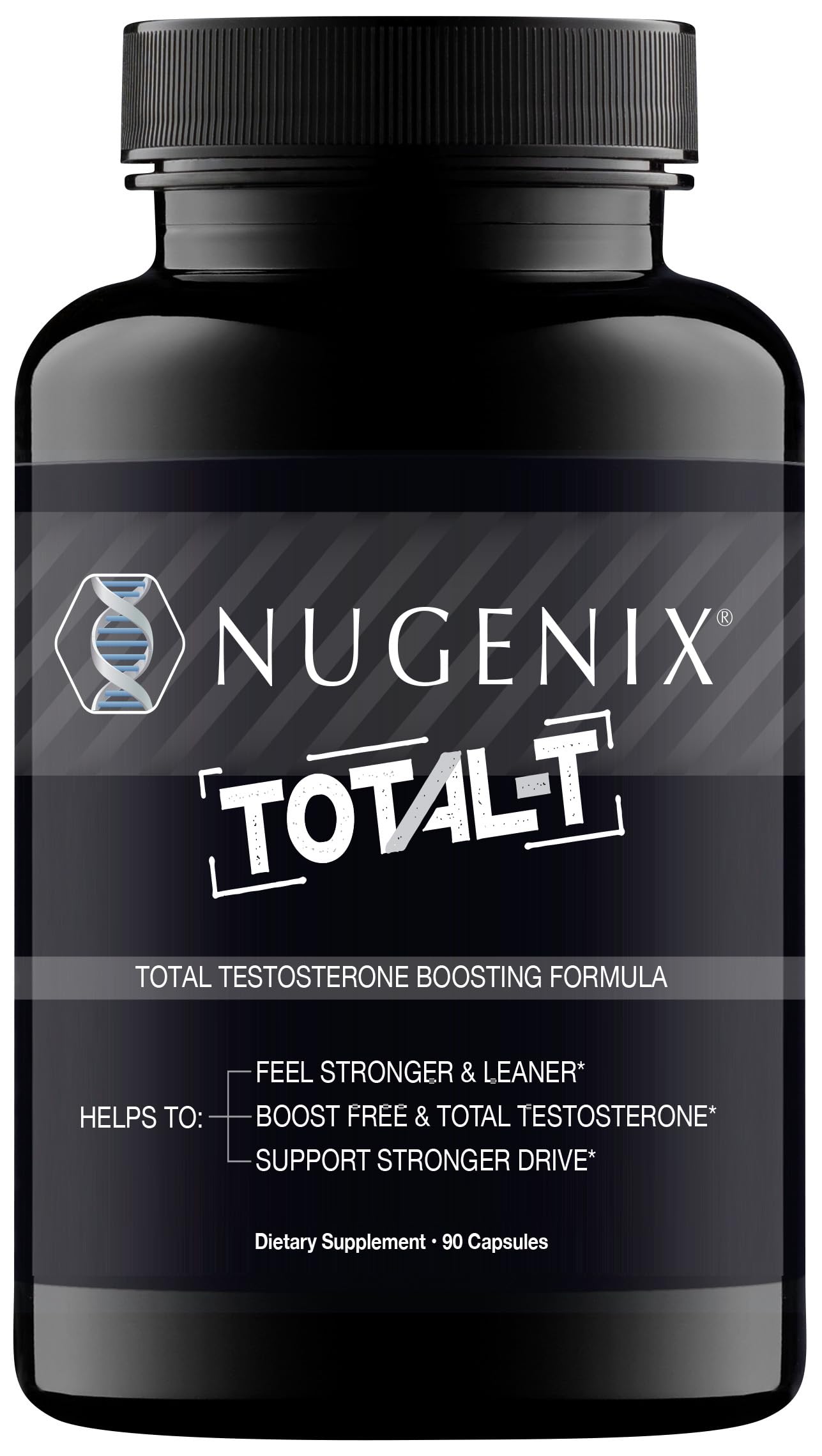 Nugenix Total-T bottle front, premium testosterone booster for men