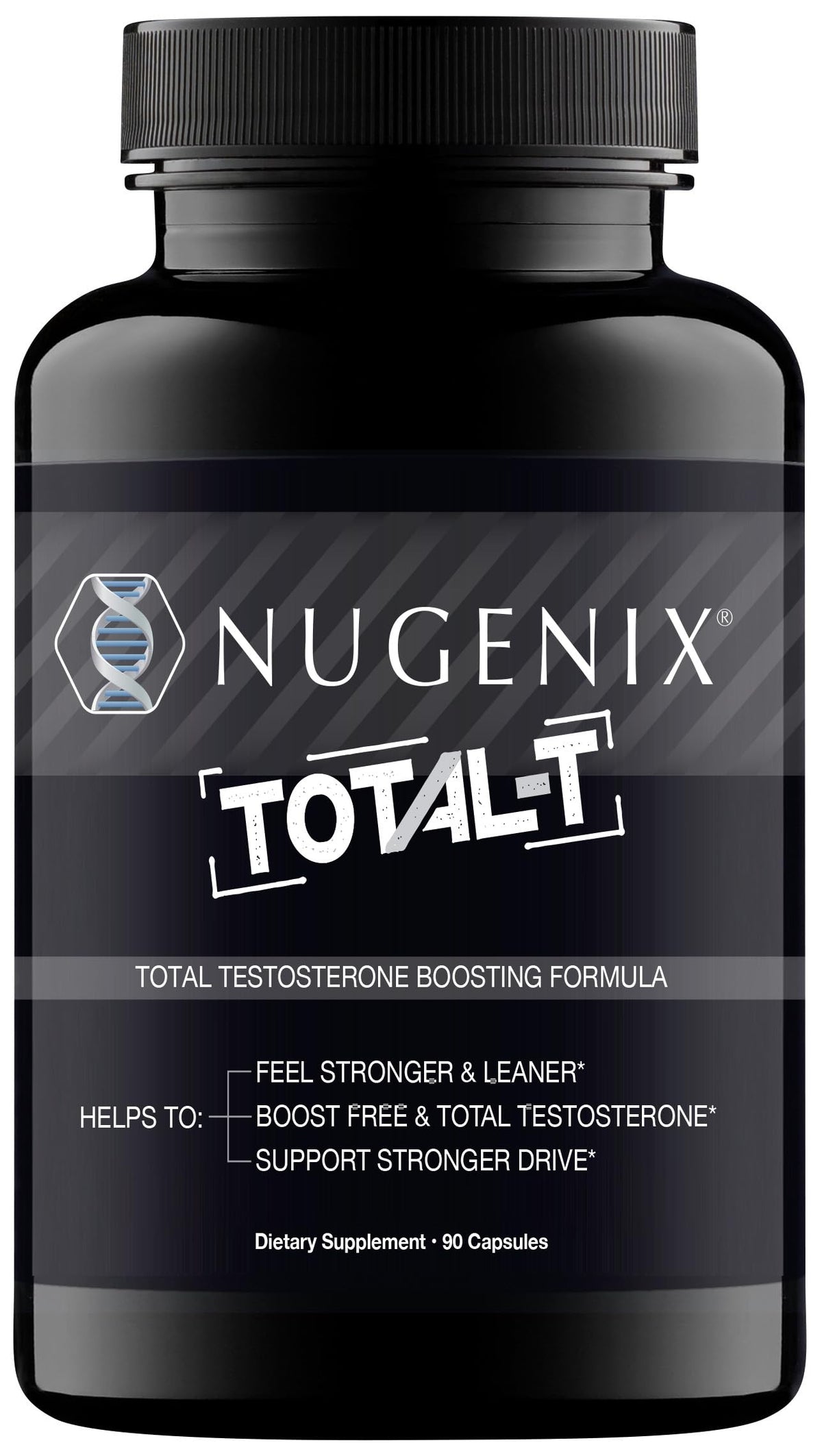 Nugenix Total-T bottle front, premium testosterone booster for men