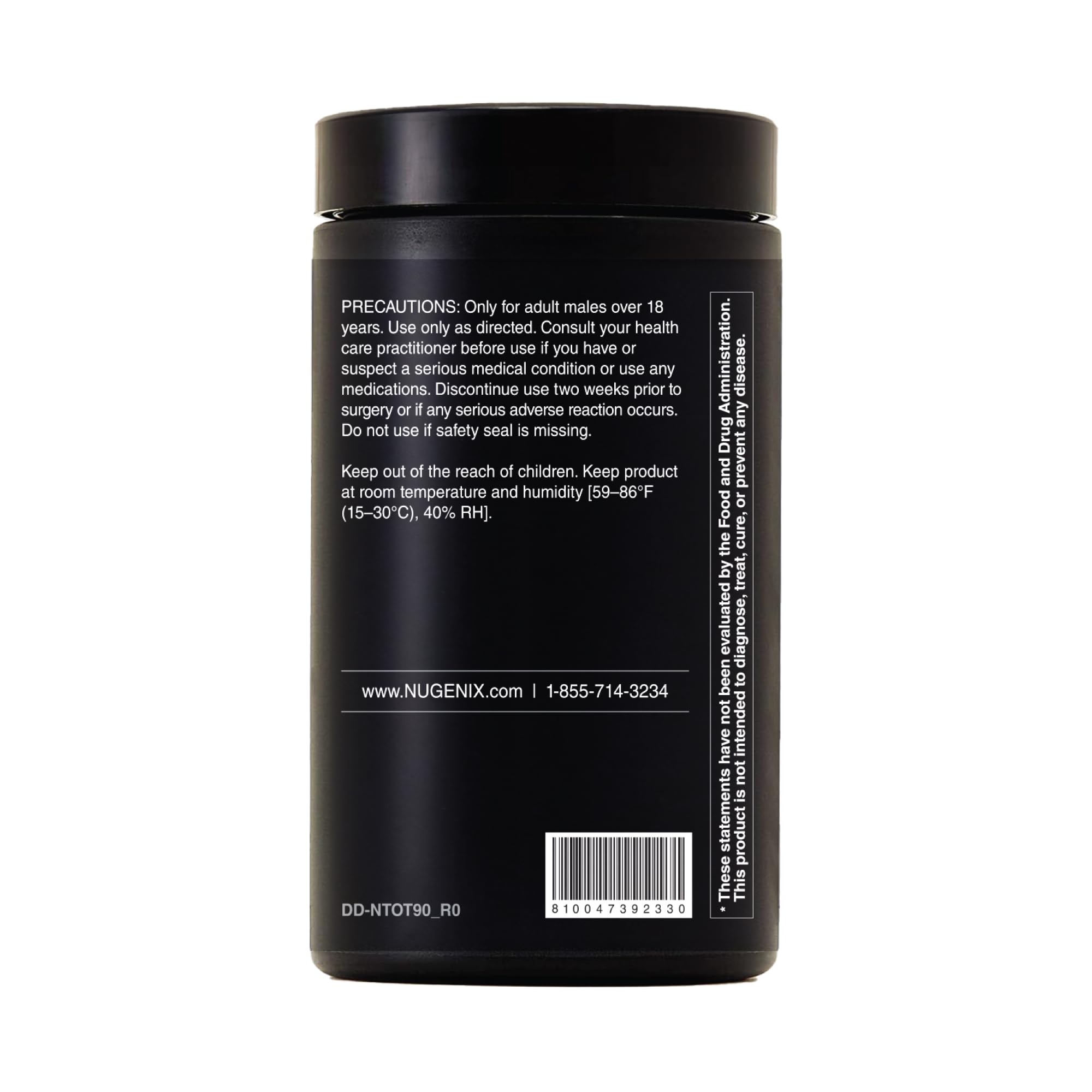 Nugenix Total-T2 made in USA facility badge on packaging.
