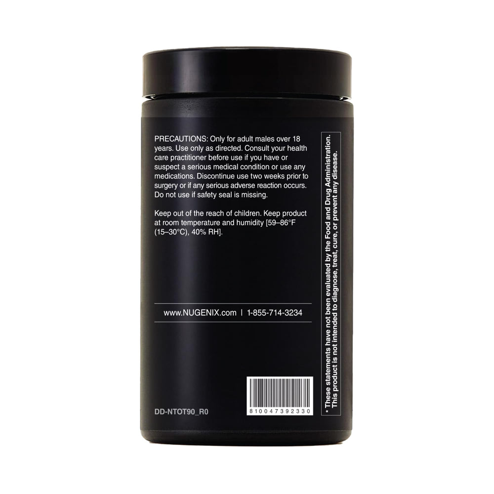 Nugenix Total-T2 made in USA facility badge on packaging.