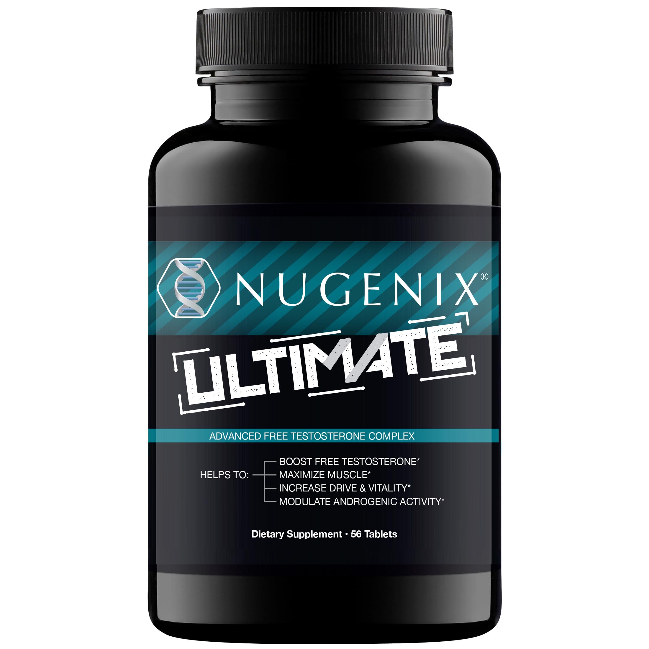 Nugenix Ultimate bottle front for daily workout support.