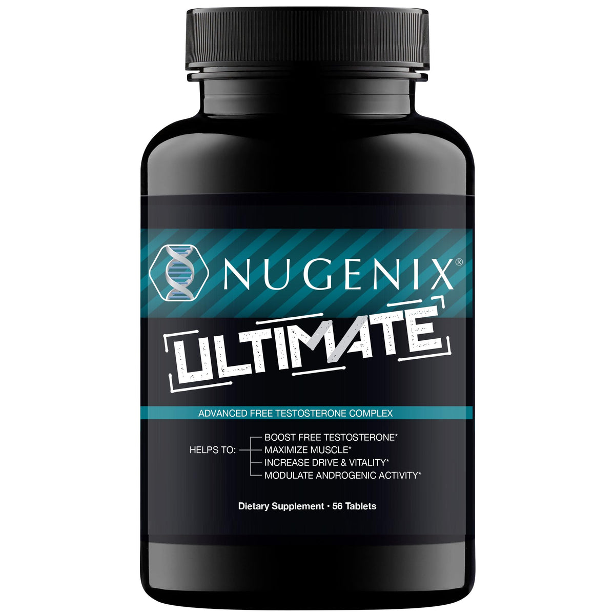 Nugenix Ultimate bottle front for daily workout support.