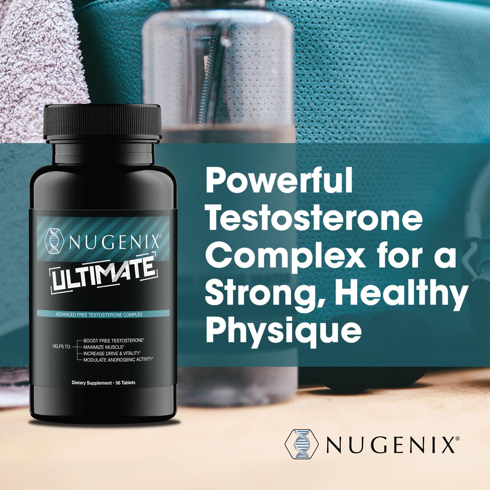 Nugenix Ultimate hand-holding bottle suggests on-the-go support.