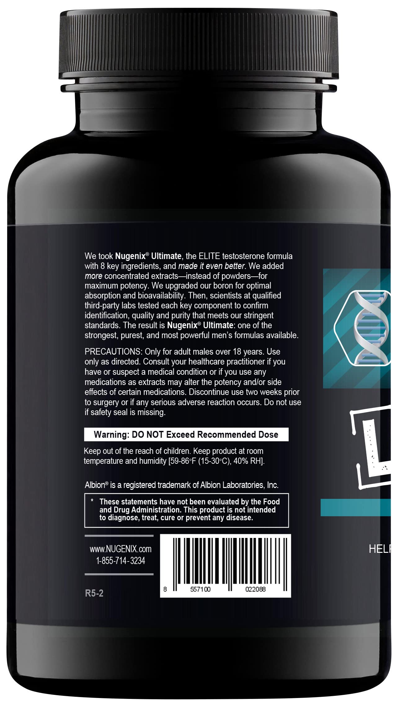 Nugenix Ultimate ingredient blend with botanicals signaling quality and potency for workouts
