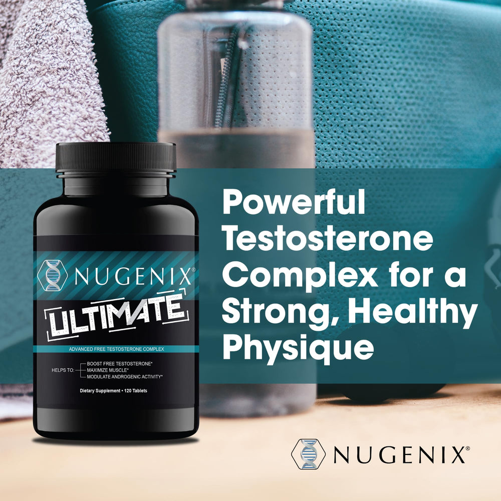 Nugenix Ultimate label and third-party testing badge indicating quality