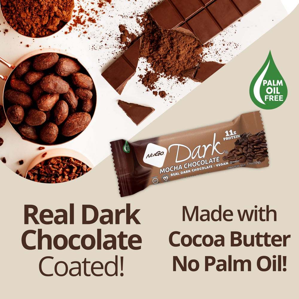 NuGo Dark vegan certification label on packaging