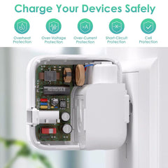 Nuinno charger with smart chip auto-recognition for iPad and iPhone.