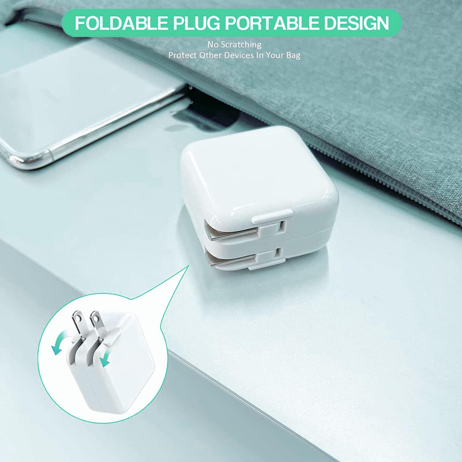 Nuinno pack includes 12W charger block and 10ft Lightning cable for versatility.