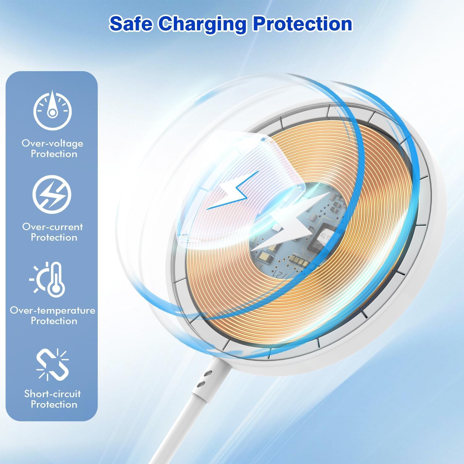 Nuinno strong magnetic adsorption keeps your iPhone secure during charging.