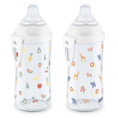 NUK Active Cup with fruits and animals design, 10oz, two-pack, ideal for on-the-go hydration