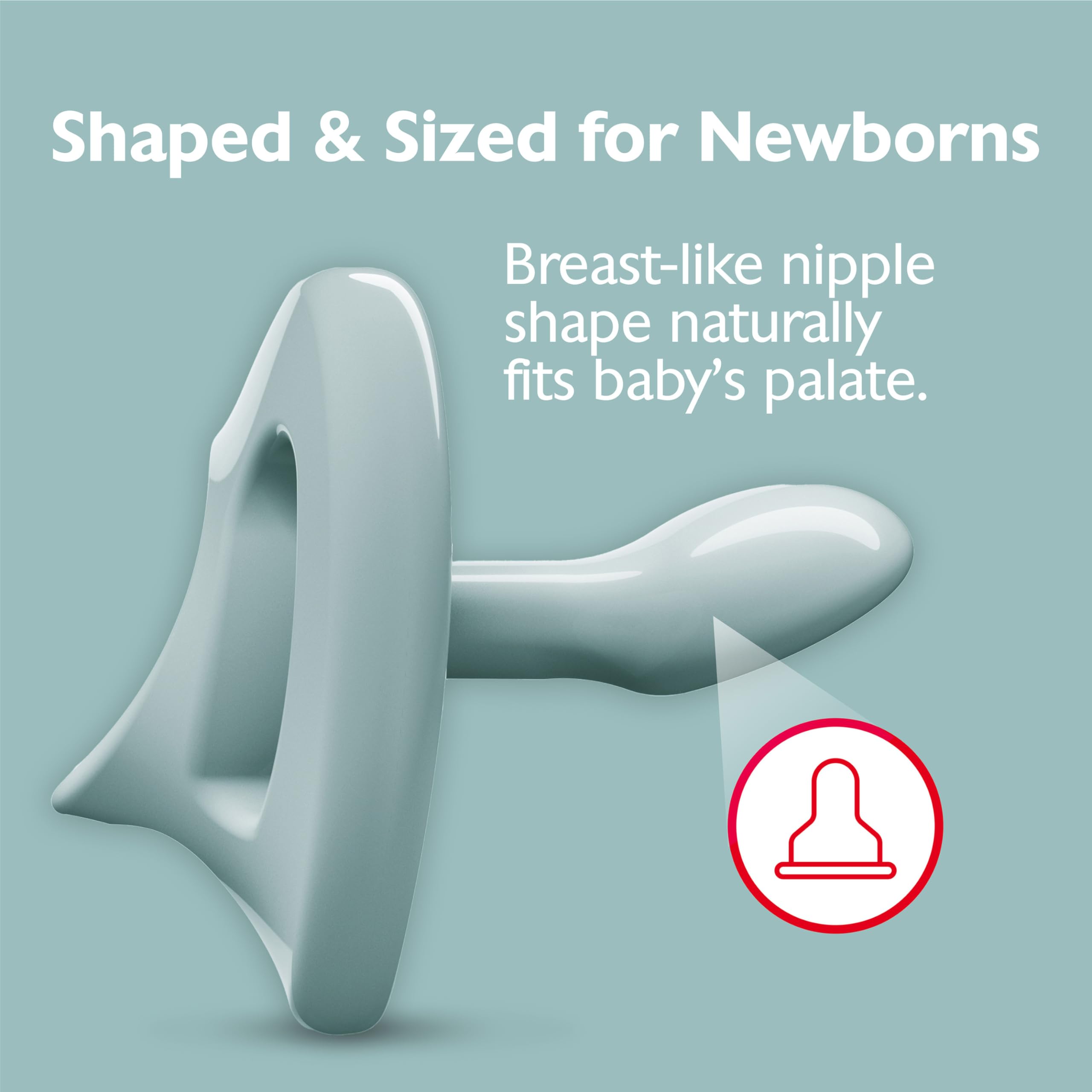 NUK Comfy pacifier heart-shaped shield under the nose supports easy breathing