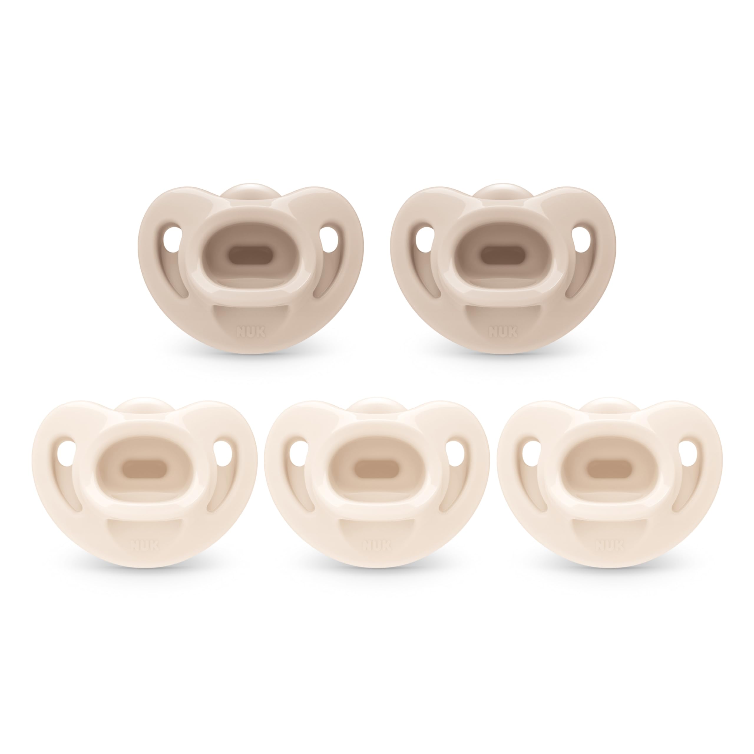 NUK Comfy orthodontic pacifier close-up showing nipple shape designed for newborn comfort