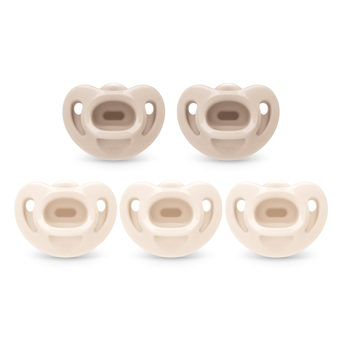 NUK Comfy orthodontic pacifier close-up showing nipple shape designed for newborn comfort