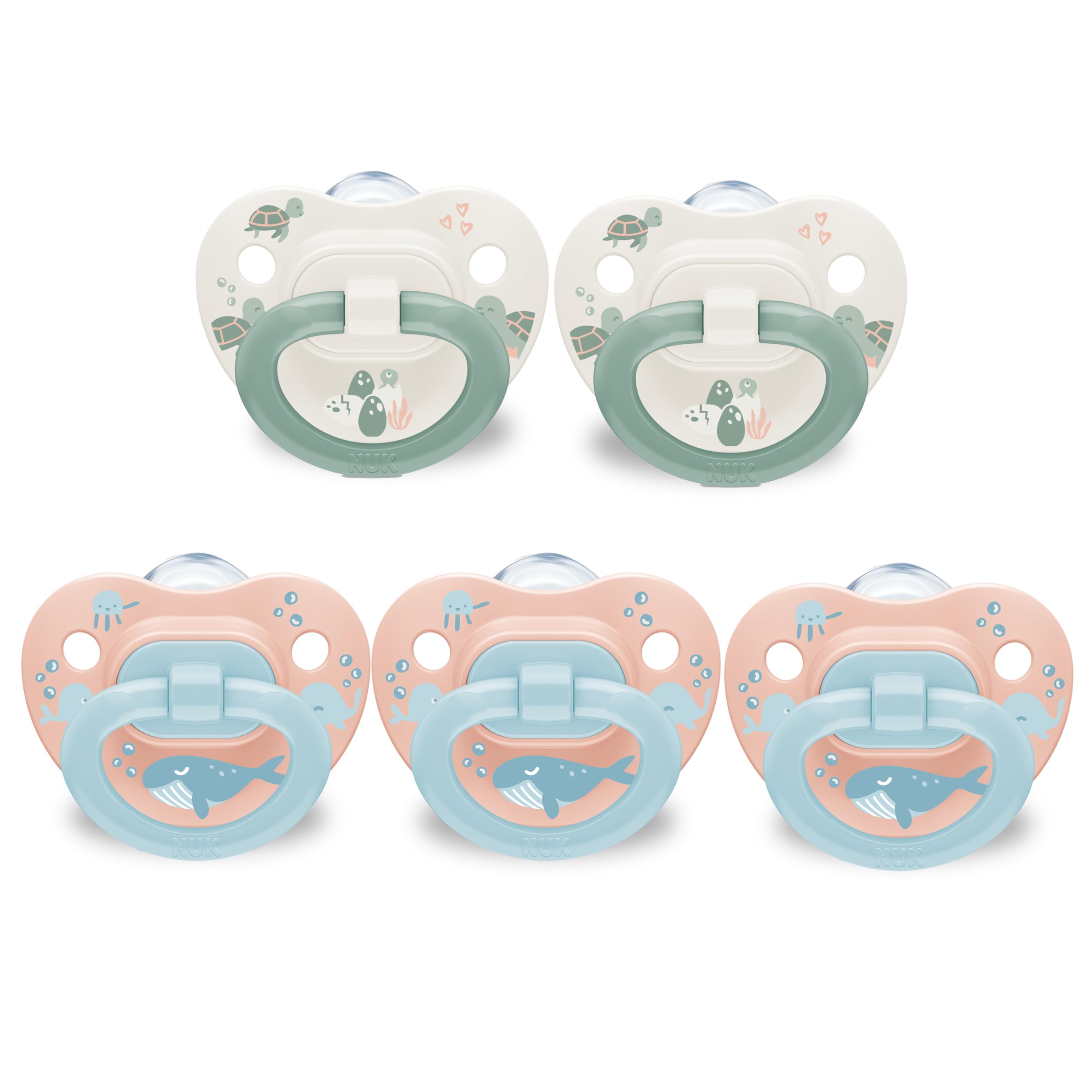 NUK First Choice Classic pacifier close-up of nipple design for natural oral development.