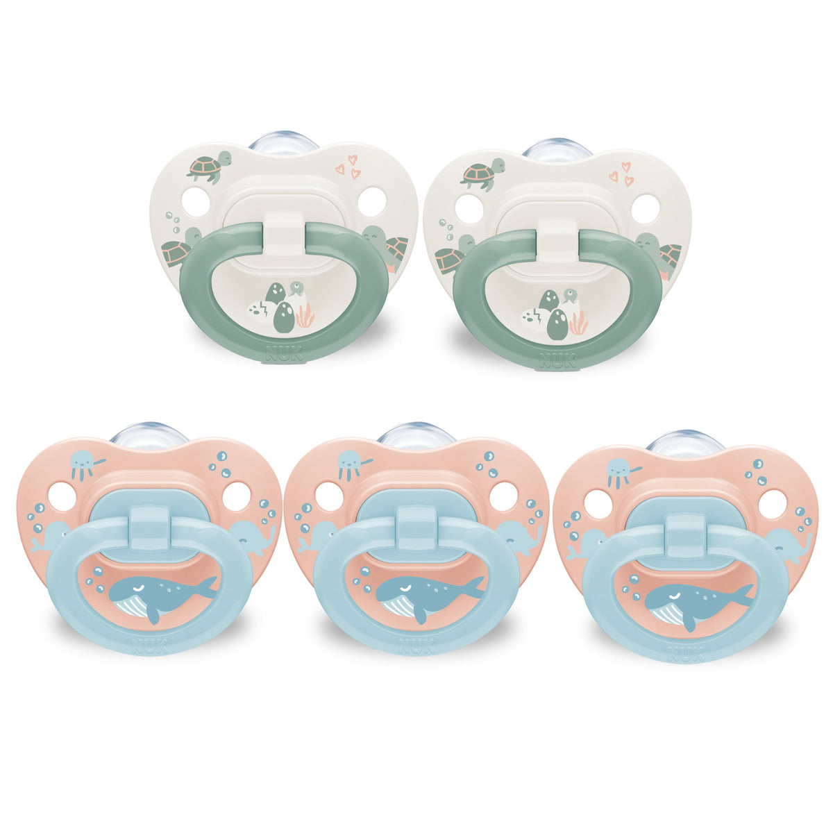 NUK First Choice Classic pacifier close-up of nipple design for natural oral development.