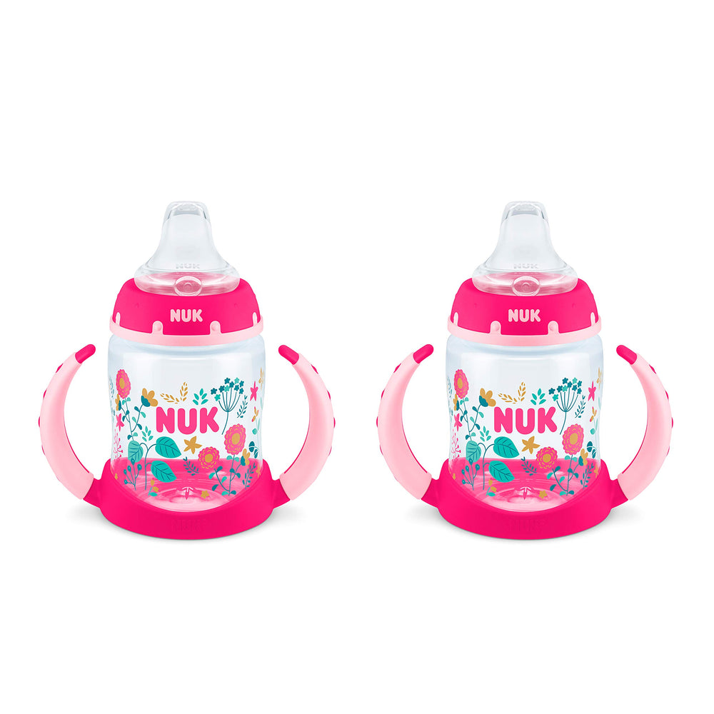 NUK Learner Cup Flowers spill-proof spout for mess-free sips.