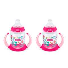 NUK Learner Cup Flowers spill-proof spout for mess-free sips.