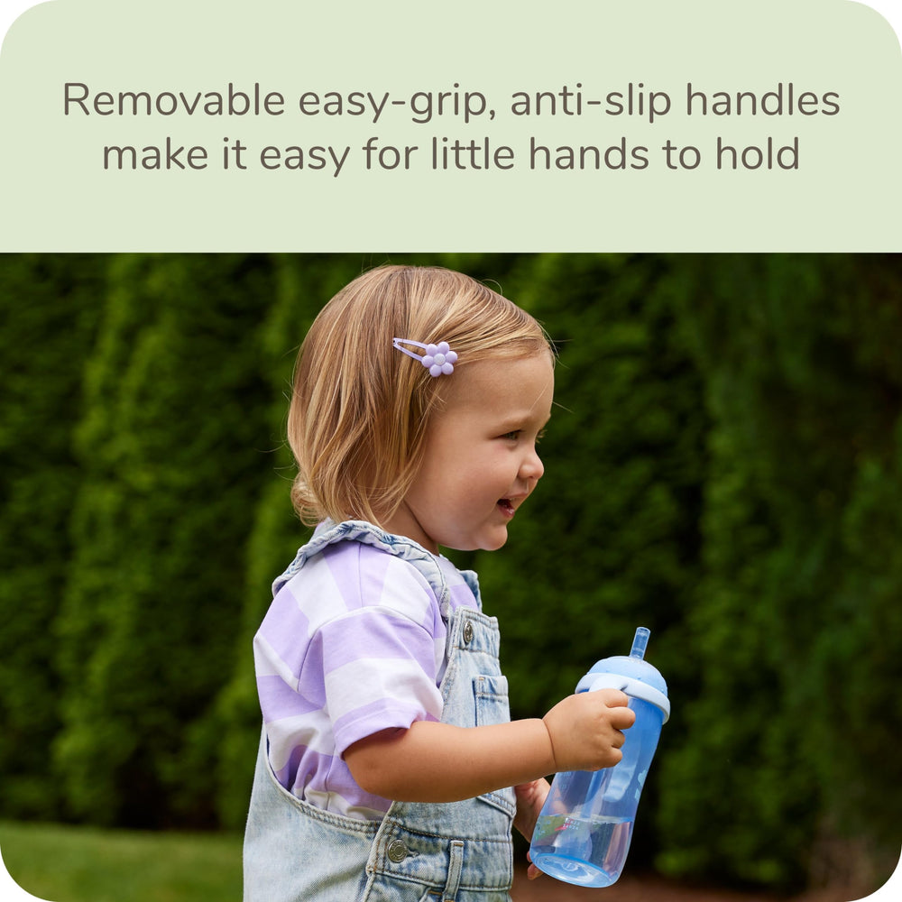NUK Learner Straw Cup air vent design helps minimize swallowed air.
