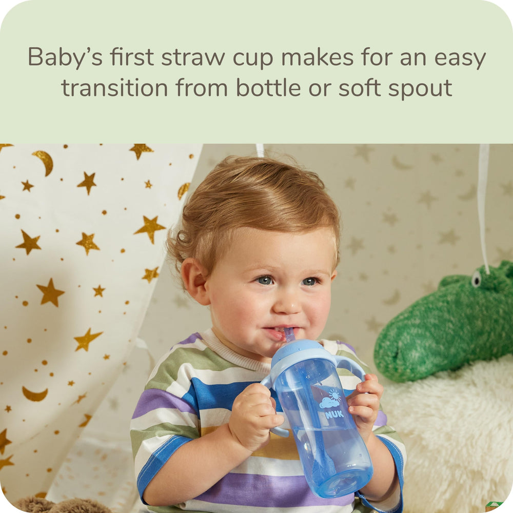 NUK Learner Straw Cup soft straw gentle on gums.