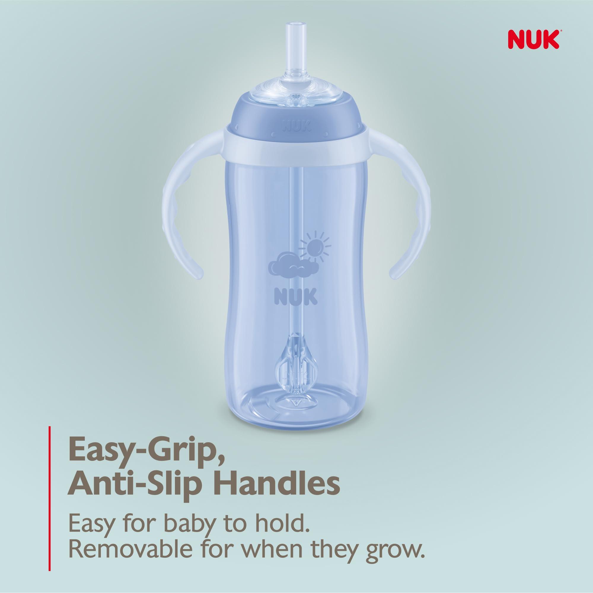NUK Learner Straw Cup gums-friendly straw supports gentle sipping.