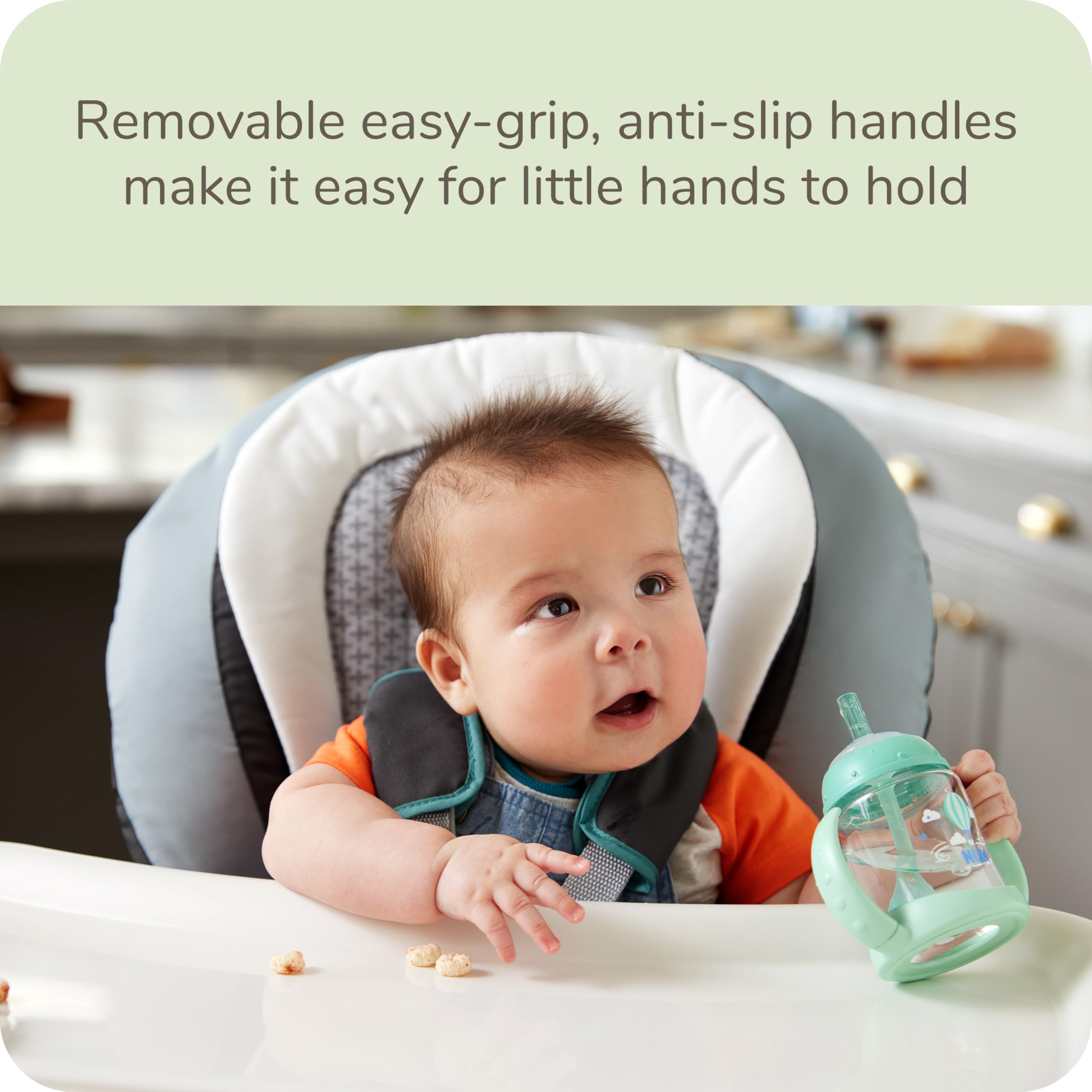 NUK Learner Straw Cup easy-grip handles for growing hands