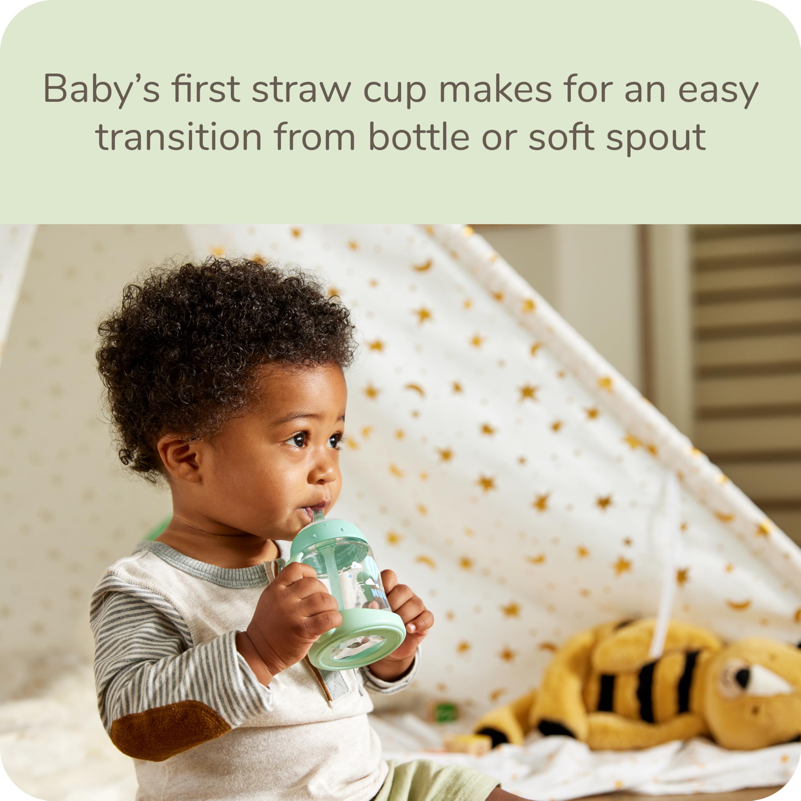 NUK Learner Straw Cup spill-proof design reduces mess during meals