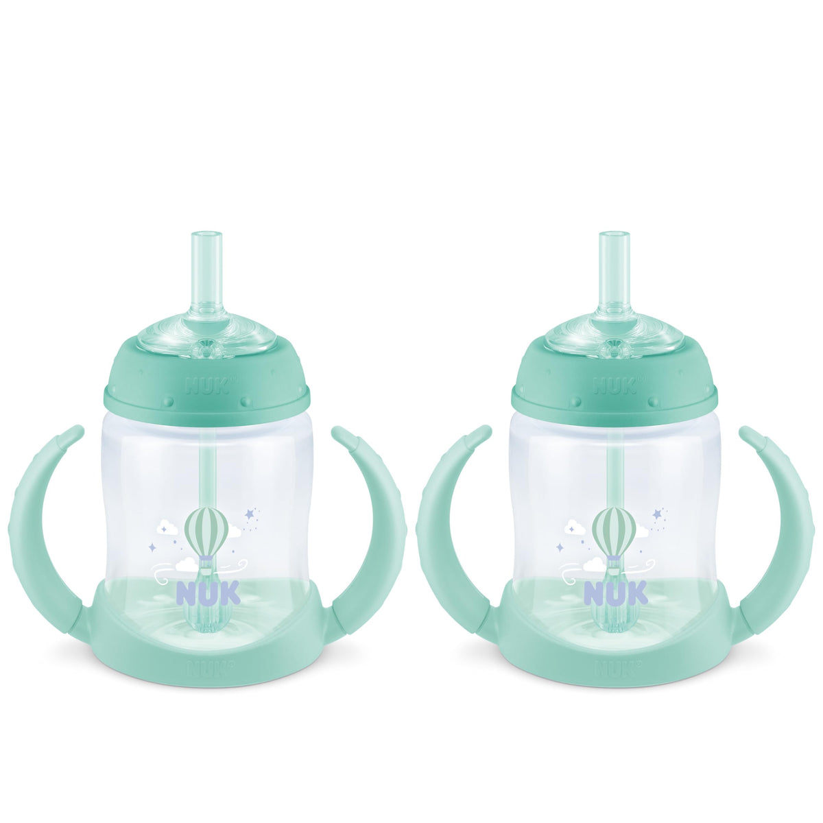 NUK Learner Straw Cup showing wide sipping zone for easy drinking