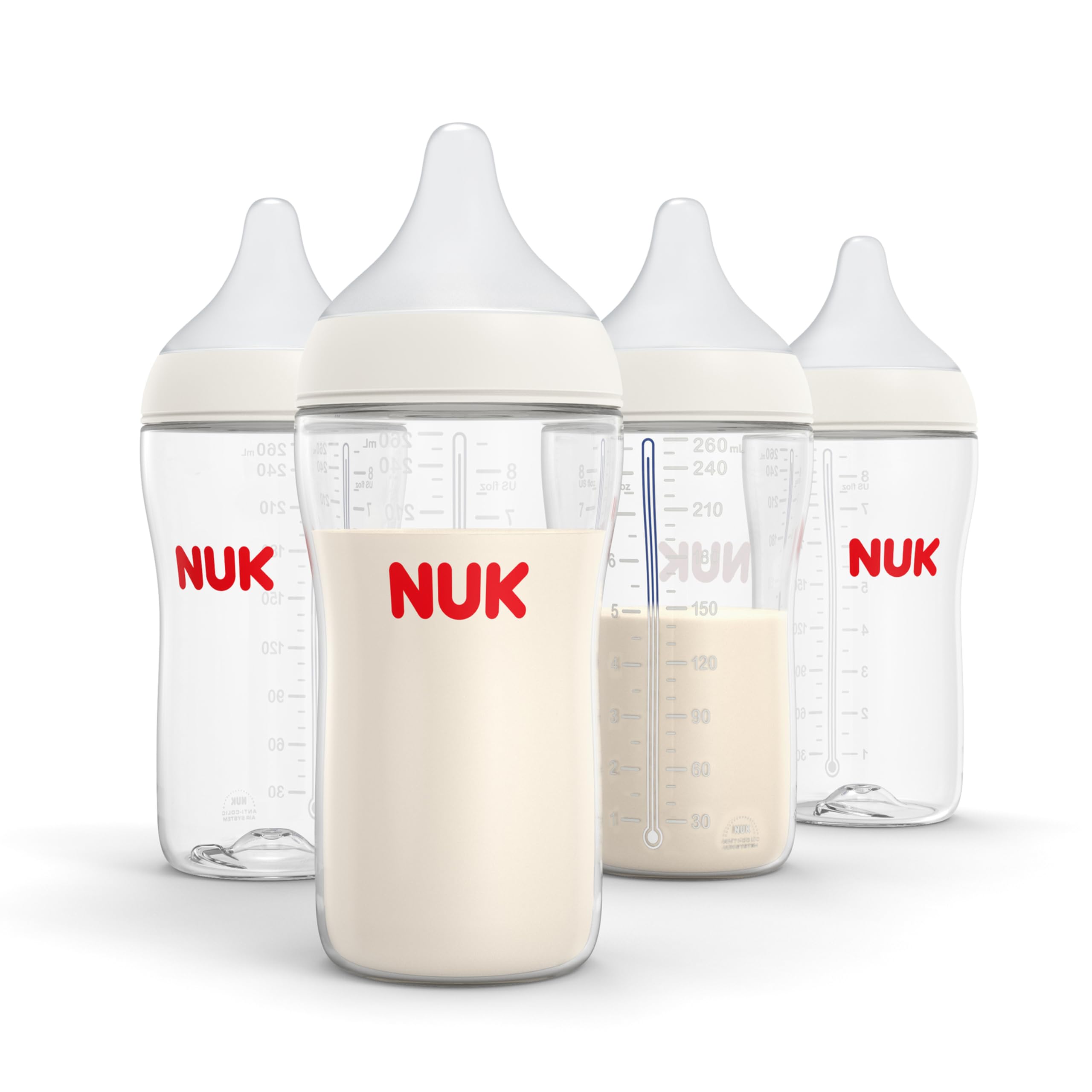 NUK Perfect Match nipple close-up showing skin-like silicone for natural latch