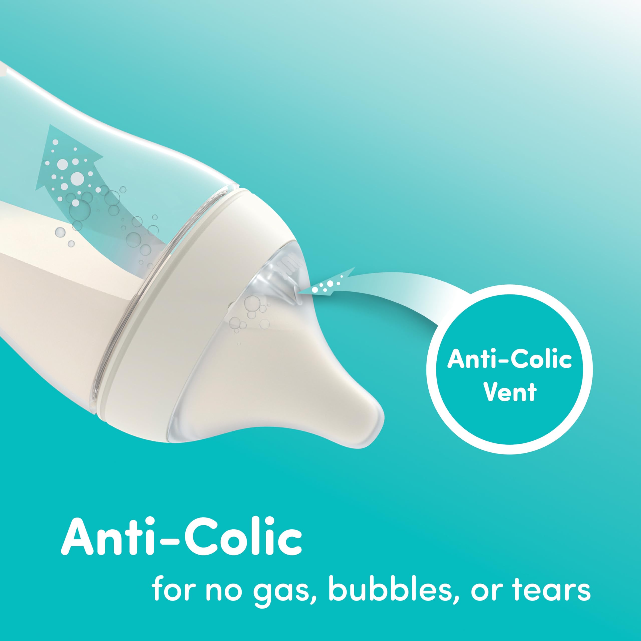NUK anti-colic vent system supports comfortable feeds