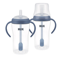 NUK Perfect Match Learner Cup 8 oz with soft silicone straw for gentle sipping.