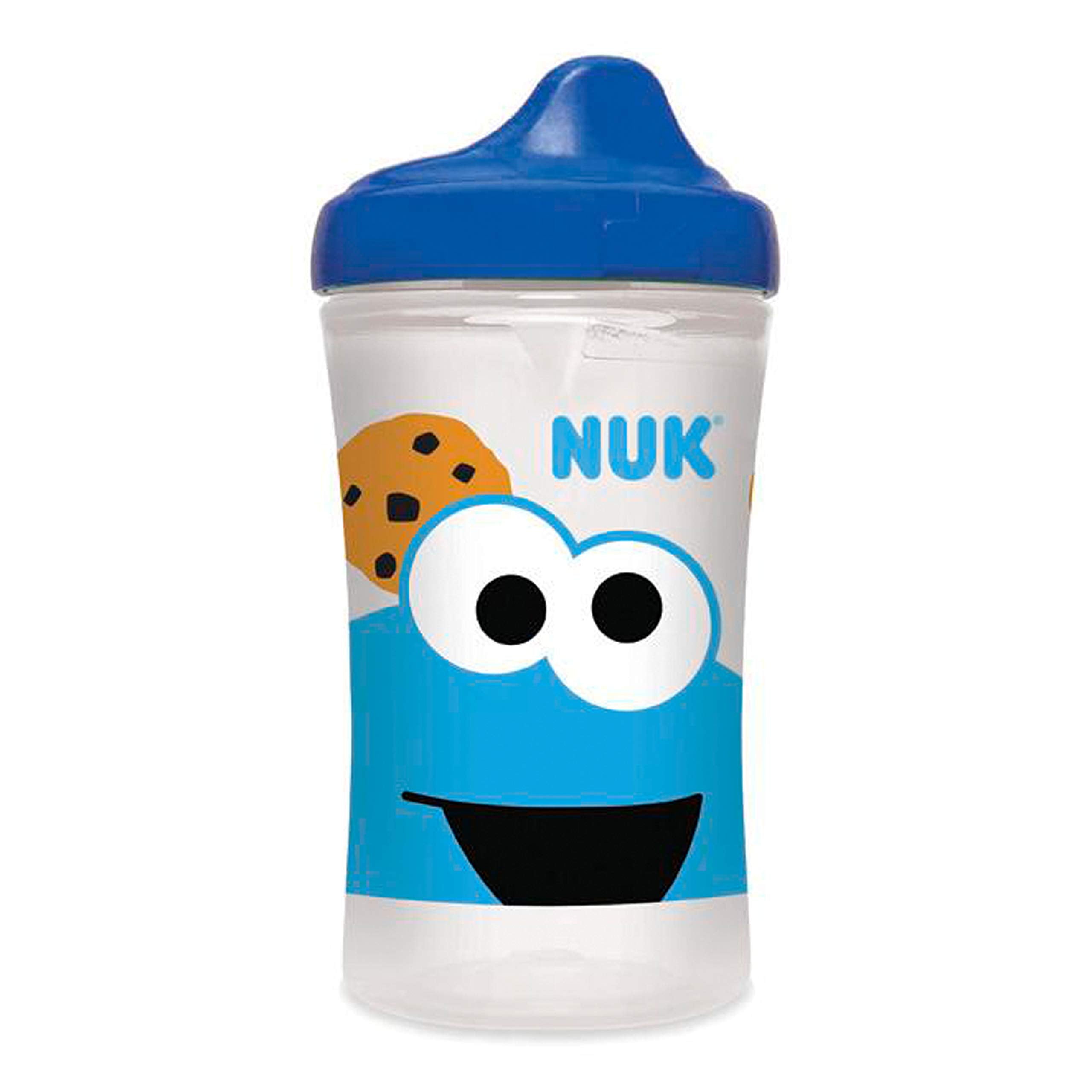 NUK Sesame Street cup is top-rack dishwasher-safe for quick cleaning.
