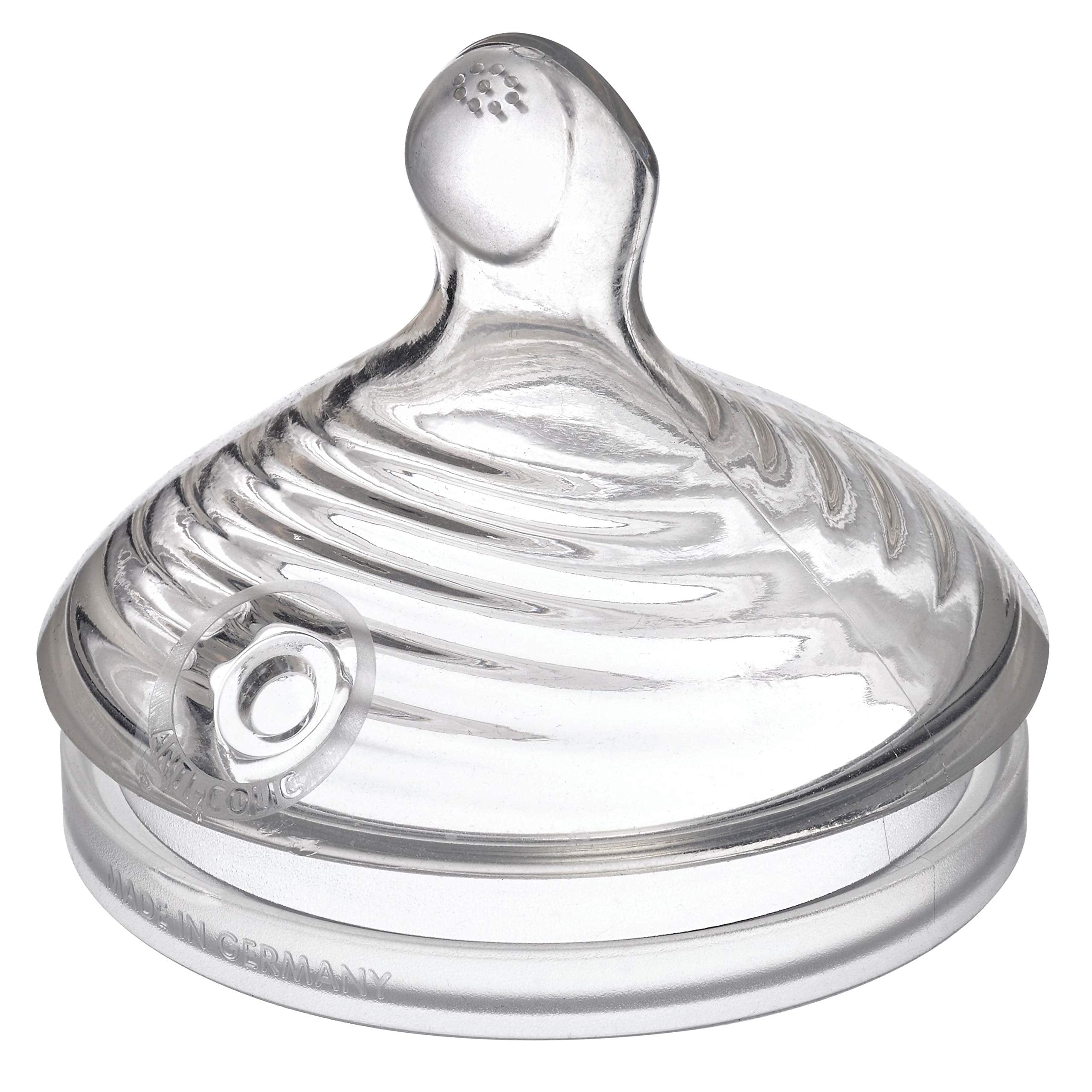 NUK Simply Natural anti-colic air system illustration reduces gas.