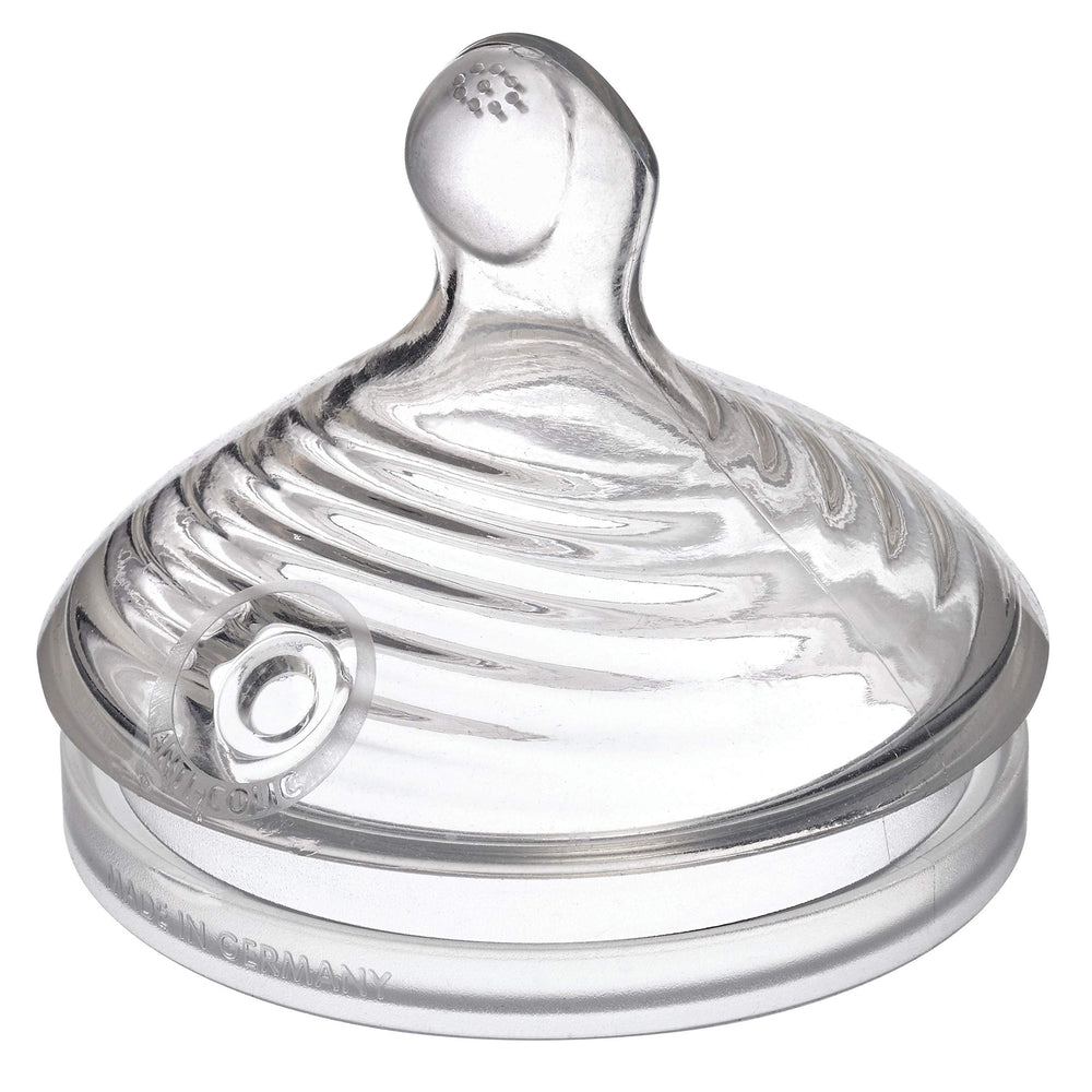 NUK Simply Natural anti-colic air system illustration reduces gas.