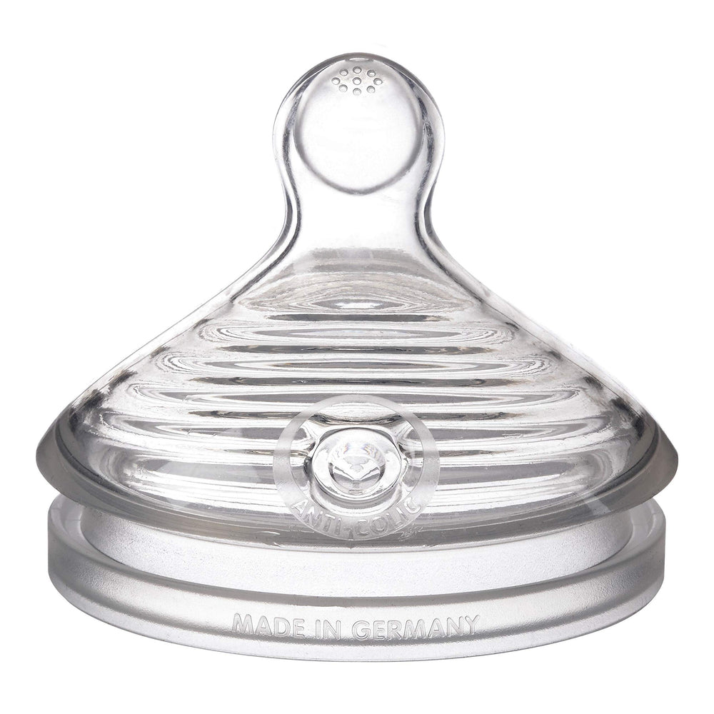 NUK Simply Natural nipple close-up shows extra-soft silicone for natural feeding.