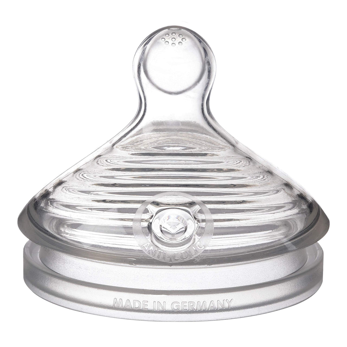 NUK Simply Natural nipple close-up shows extra-soft silicone for natural feeding.