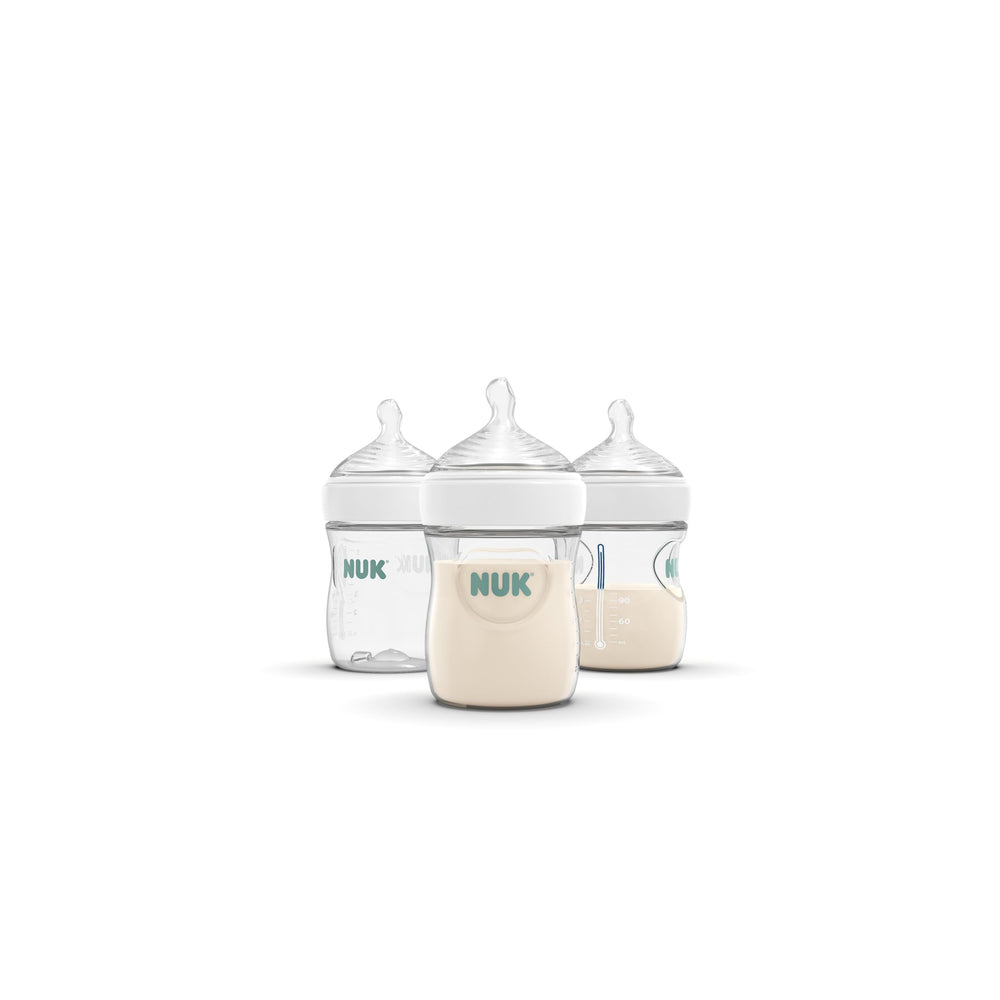 NUK Simply Natural nipple mimics mom's nursing shape for familiar latch.