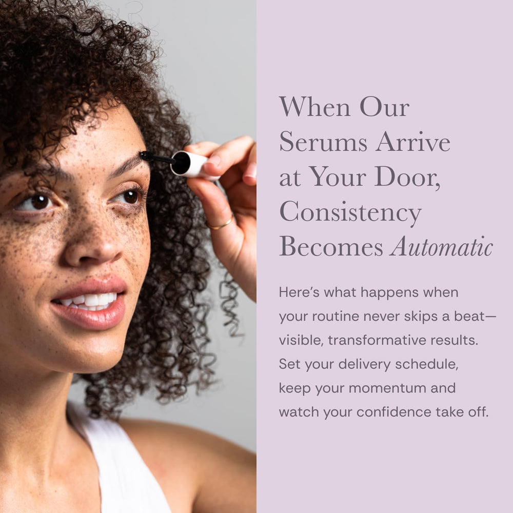 NULASTIN daily-use routine showing twice-daily brow care