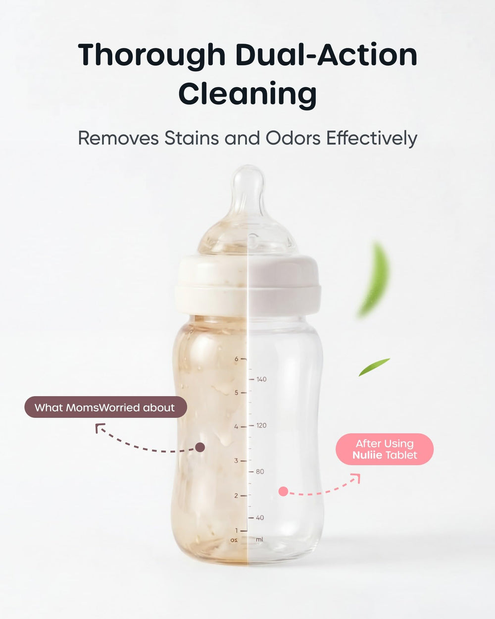Nuliie tablets used to clean cups and bowls for versatile use.