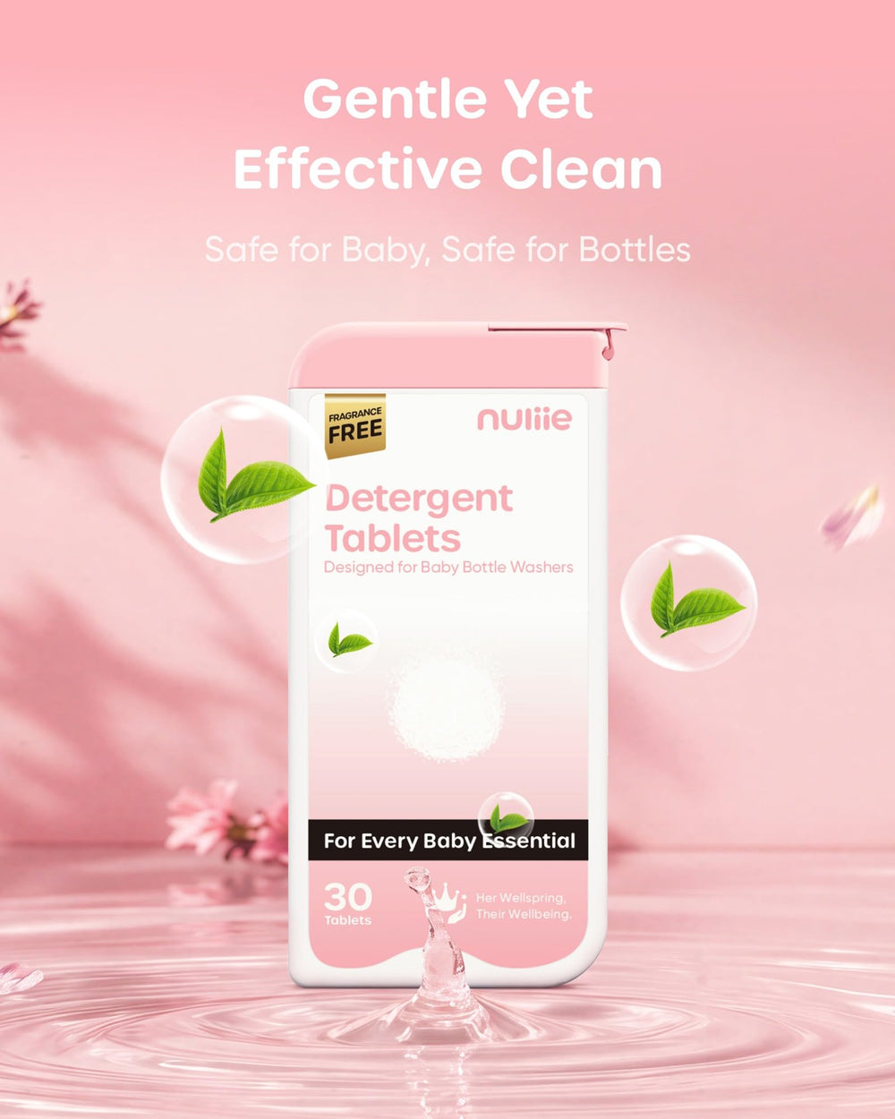 Nuliie outer box highlighting the compact, space-saving packaging.