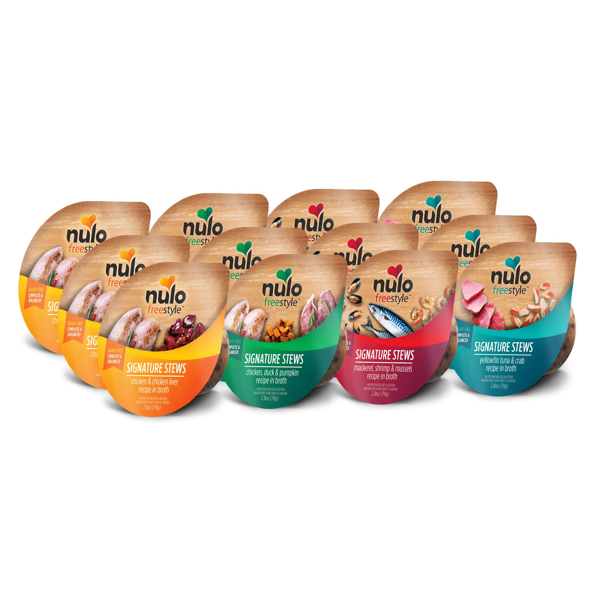 Nulo Freestyle Signature Stew pouch closeup showing real meat pieces for protein-rich texture