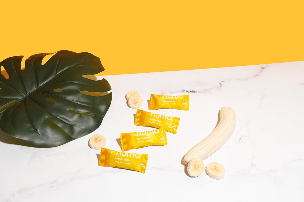 Wellness-conscious snacking with Numa Banana Taffy as a tasty option.