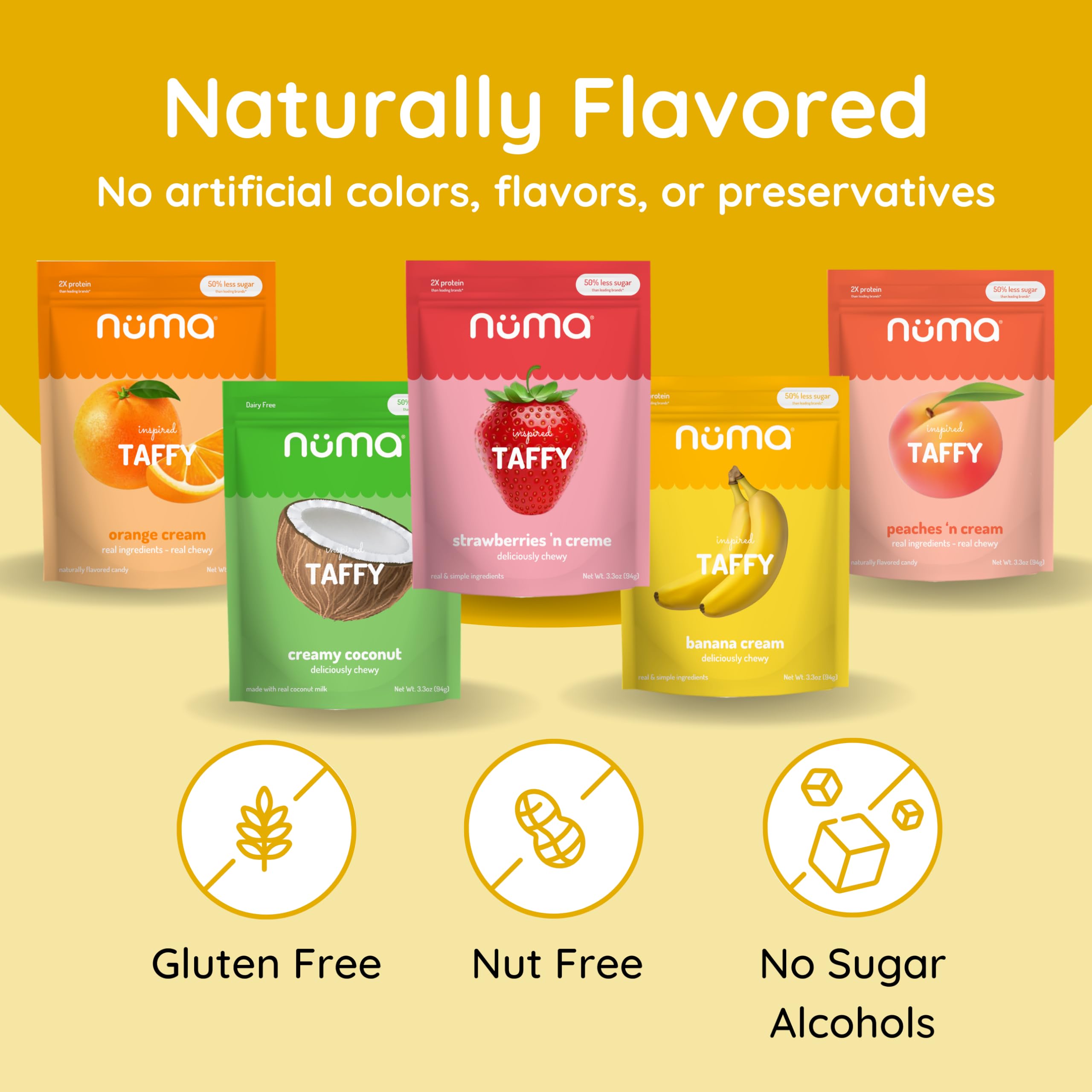 Numa high-protein, low-sugar candy for everyday snacking