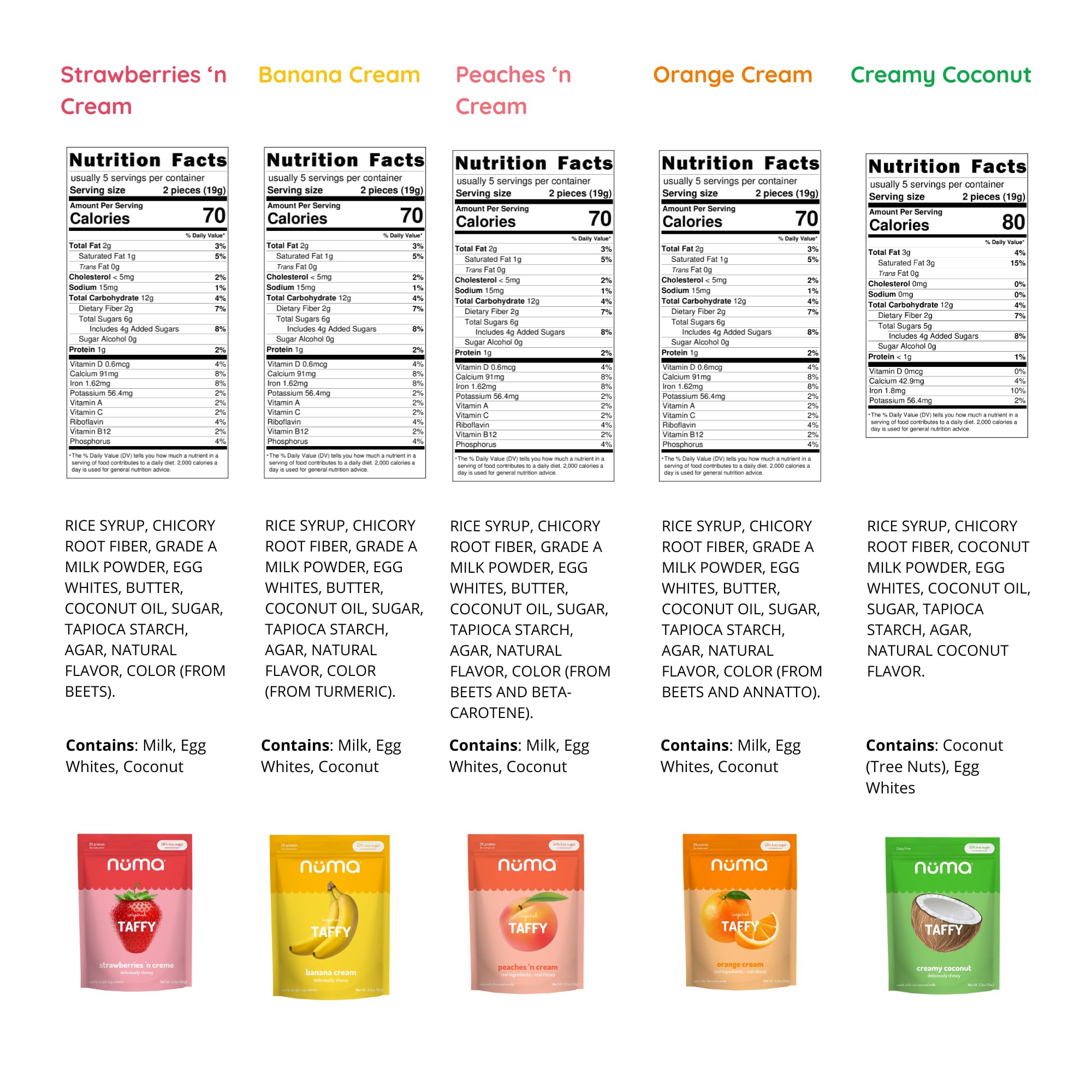 Numa chews individually wrapped for on-the-go snacking